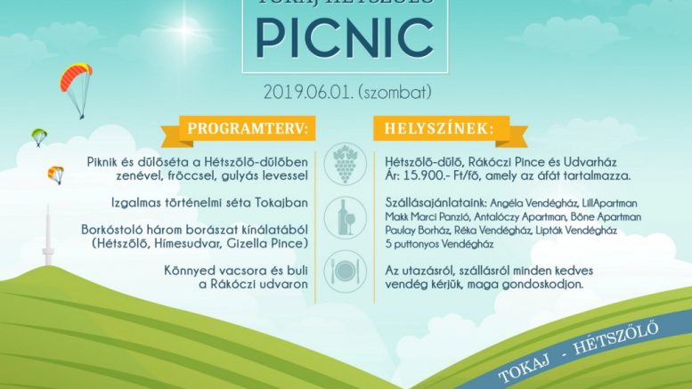 Tokaj Hétszőlő Picnic 2019 június 1. szombat kis